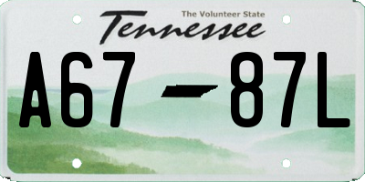 TN license plate A6787L