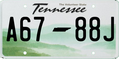 TN license plate A6788J