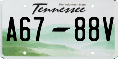 TN license plate A6788V