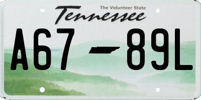 TN license plate A6789L
