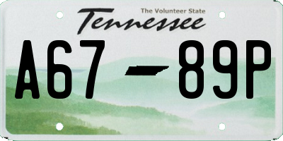 TN license plate A6789P