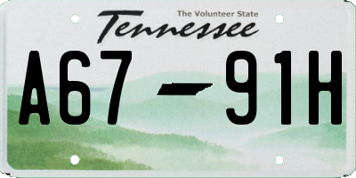 TN license plate A6791H