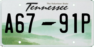 TN license plate A6791P