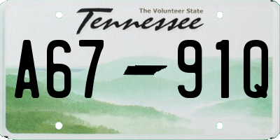 TN license plate A6791Q