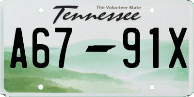 TN license plate A6791X