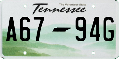 TN license plate A6794G