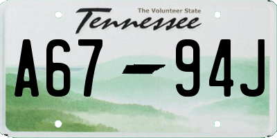 TN license plate A6794J