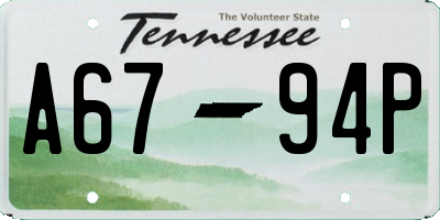 TN license plate A6794P