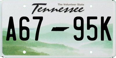 TN license plate A6795K