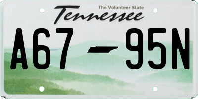 TN license plate A6795N