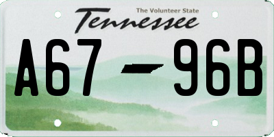 TN license plate A6796B
