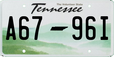 TN license plate A6796I