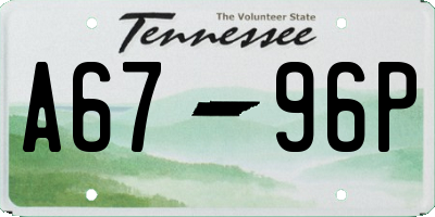 TN license plate A6796P