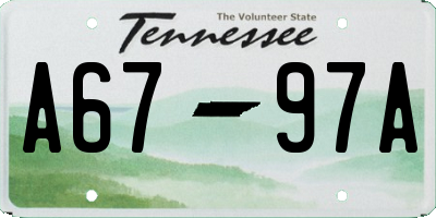 TN license plate A6797A