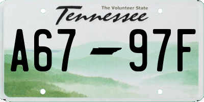 TN license plate A6797F