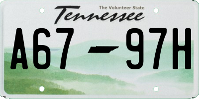 TN license plate A6797H