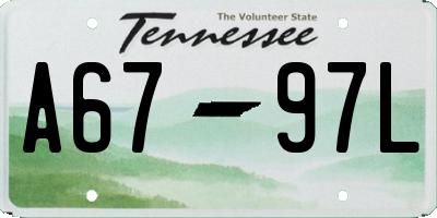 TN license plate A6797L