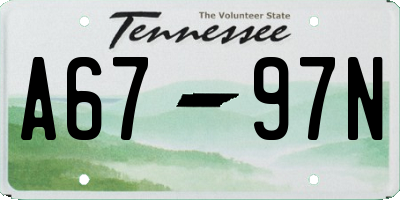 TN license plate A6797N