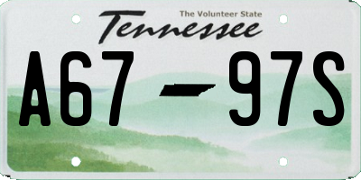 TN license plate A6797S