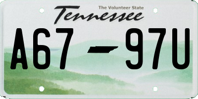 TN license plate A6797U