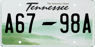 TN license plate A6798A