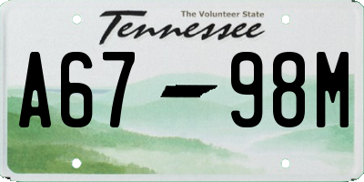 TN license plate A6798M