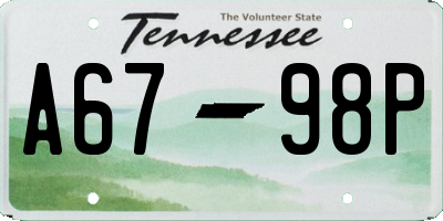 TN license plate A6798P