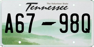 TN license plate A6798Q
