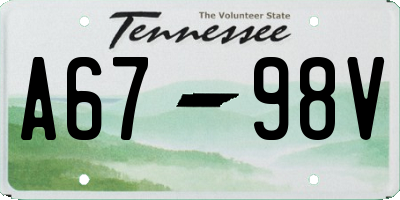 TN license plate A6798V