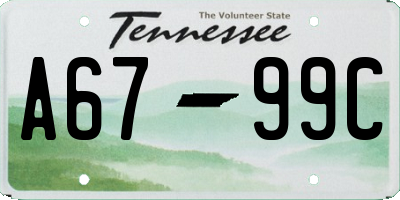 TN license plate A6799C