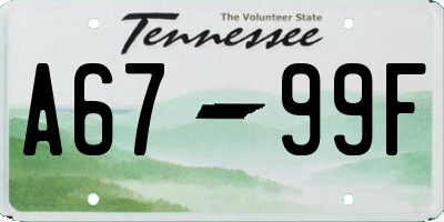 TN license plate A6799F