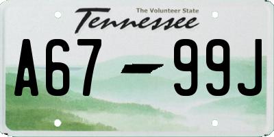 TN license plate A6799J