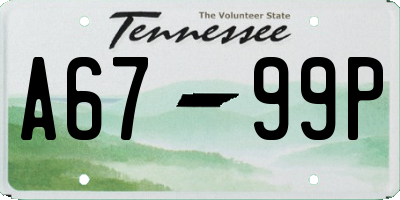 TN license plate A6799P