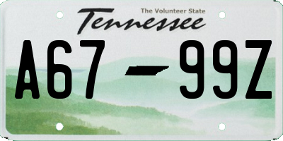 TN license plate A6799Z