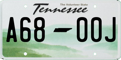 TN license plate A6800J