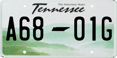 TN license plate A6801G