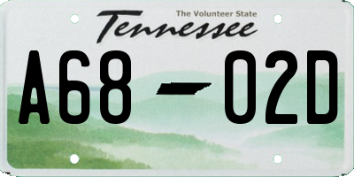 TN license plate A6802D
