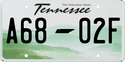 TN license plate A6802F