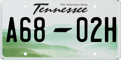 TN license plate A6802H