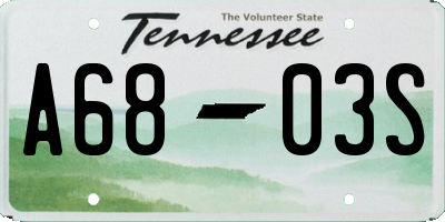 TN license plate A6803S