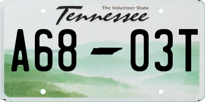 TN license plate A6803T