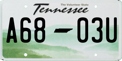 TN license plate A6803U