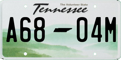 TN license plate A6804M