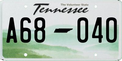 TN license plate A6804O