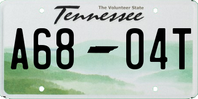 TN license plate A6804T