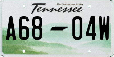TN license plate A6804W