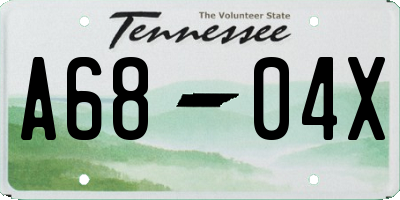 TN license plate A6804X