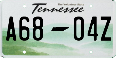TN license plate A6804Z