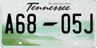 TN license plate A6805J
