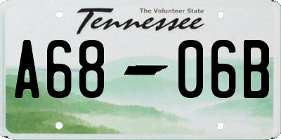 TN license plate A6806B